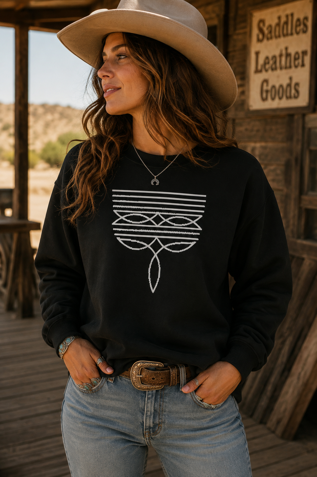 WESTERN GEOMETRIC SWEATSHIRT