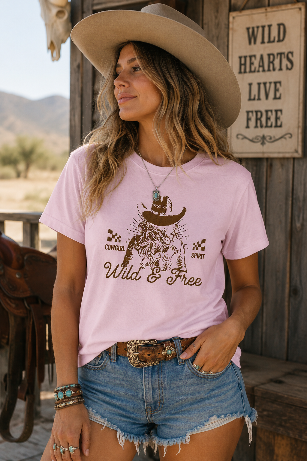 WILD & FREE COWGIRL T-SHIRT