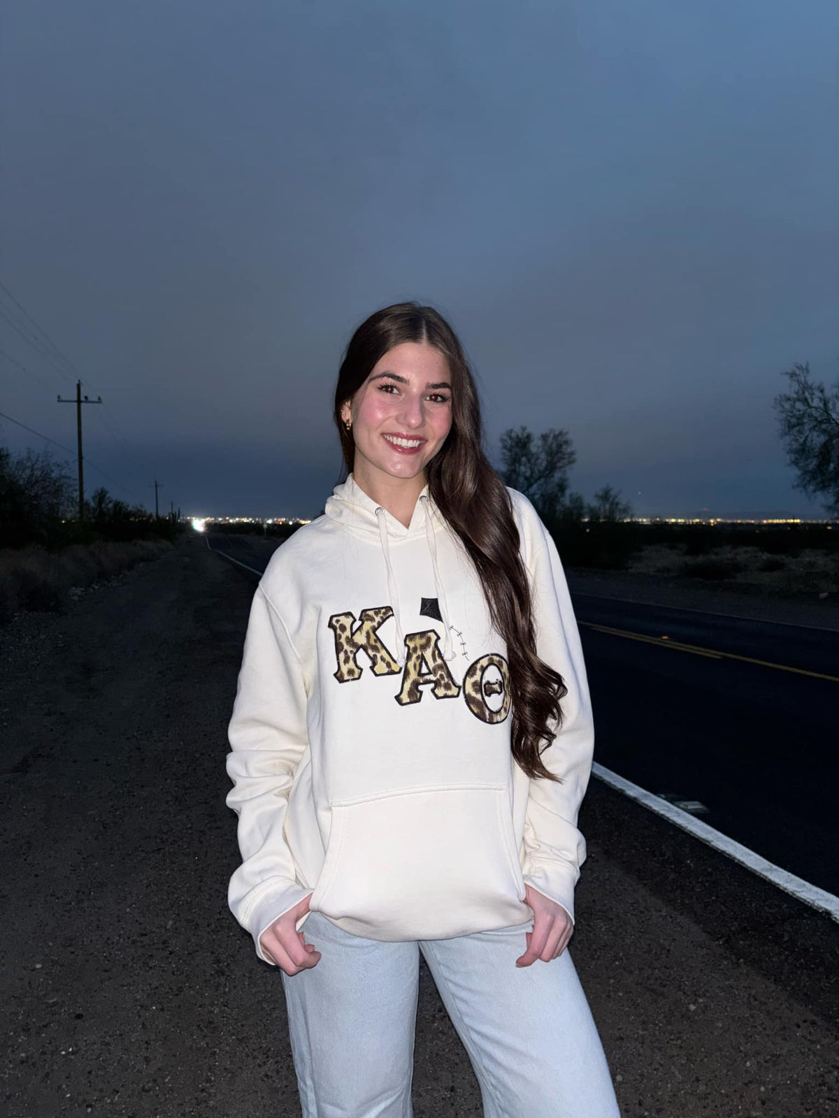 Kappa Alpha Theta Embroidered Applique Hooded Sweatshirt