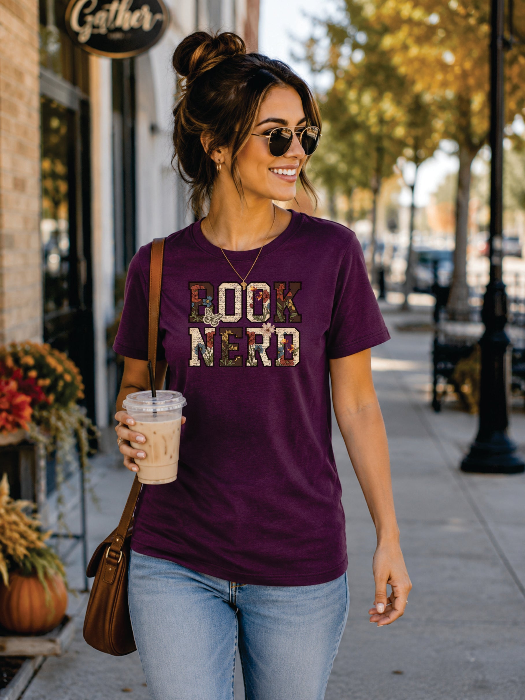 Book Nerd Floral Graphic Tee