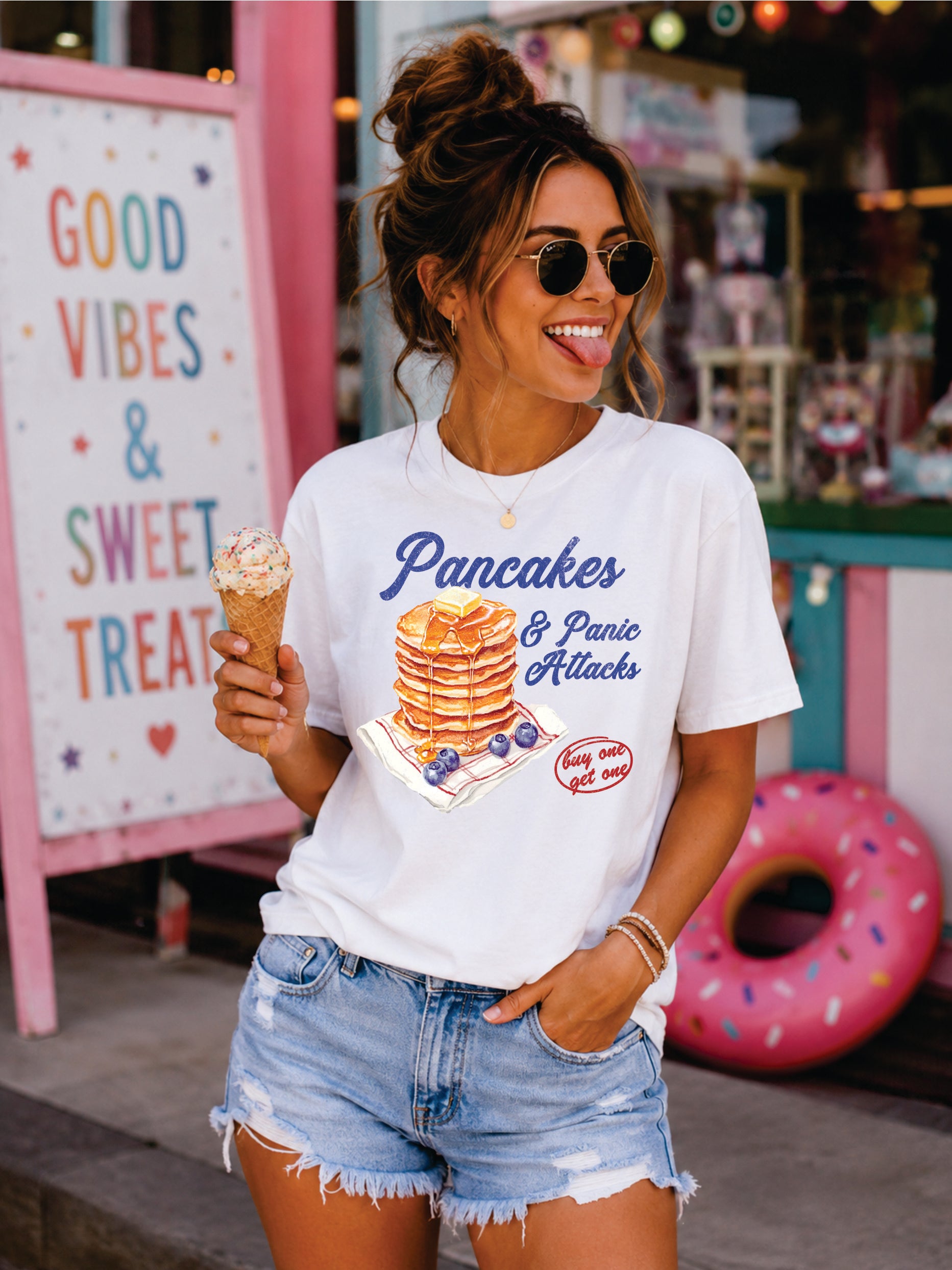 Pancakes & Panic Attacks Graphic Tee