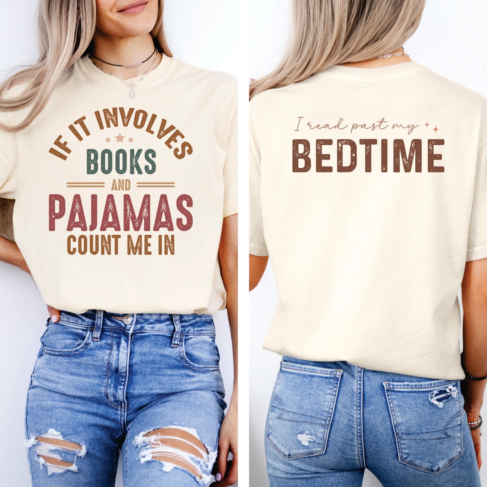 Books & Pajamas Double-Sided Graphic Tee