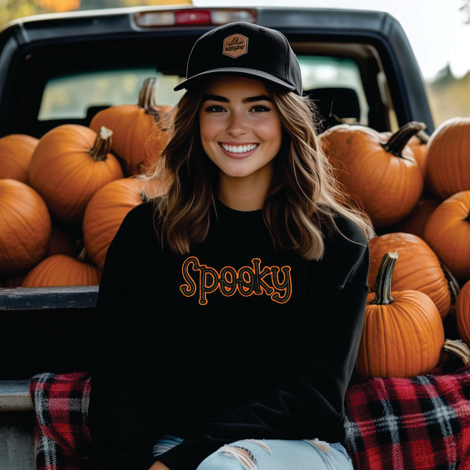 3D Spooky Embroidered Sweatshirt