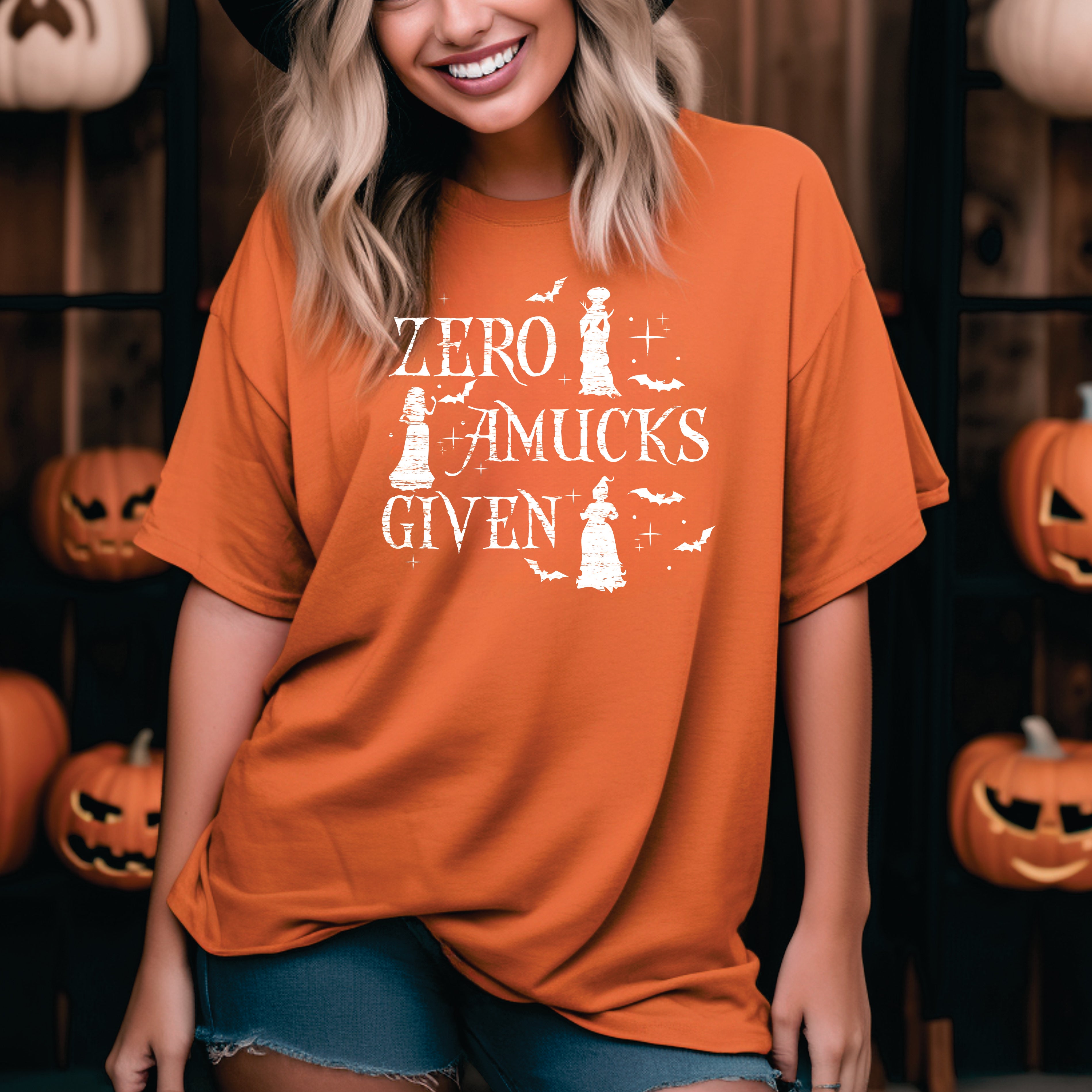 Zero Amucks Given Halloween Graphic Tee